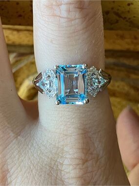 Sky Blue Topaz Sterling Silver Ring Size 9
